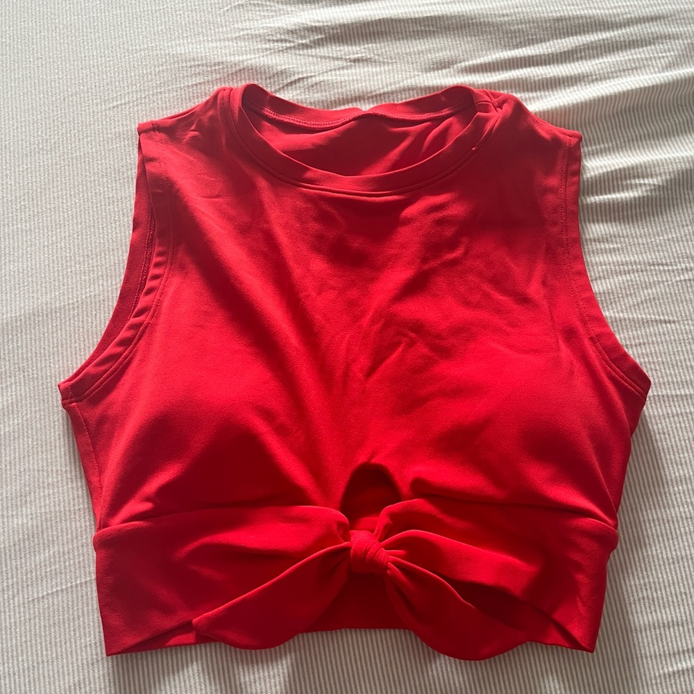 ROBIN PICCONE AVA TANK BIKINI TOP in Fiery Red size XS